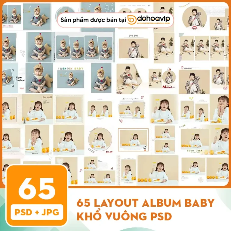 65 Layout Album baby khổ vuông PSD