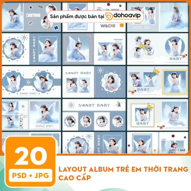 Layout album Trẻ em thời trang cao cấp