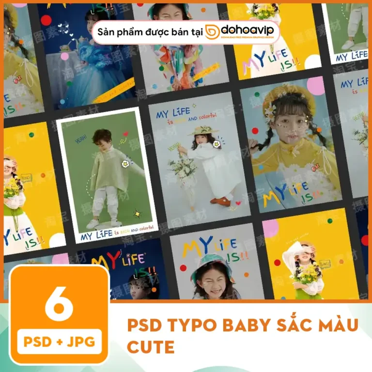 PSD TYPO baby sắc màu