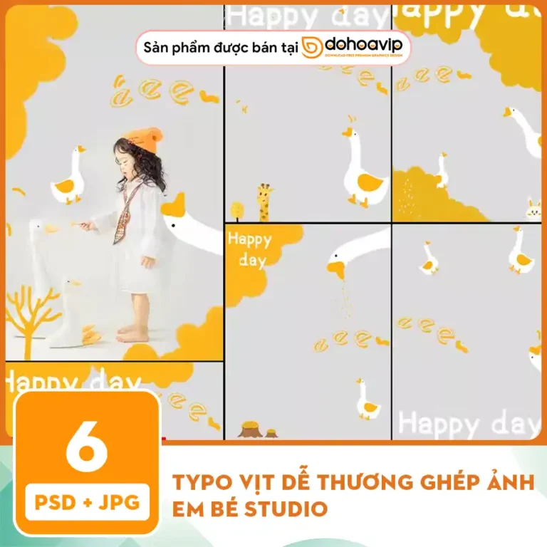 Typo vịt dễ thương ghép ảnh