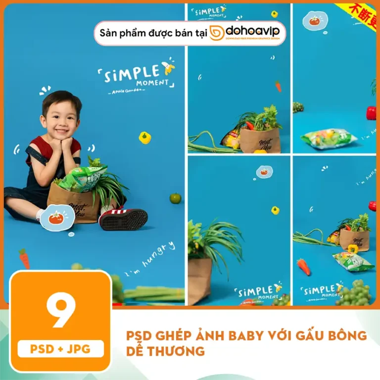 [VIP] PSD ghép ảnh baby nông trại rau củ